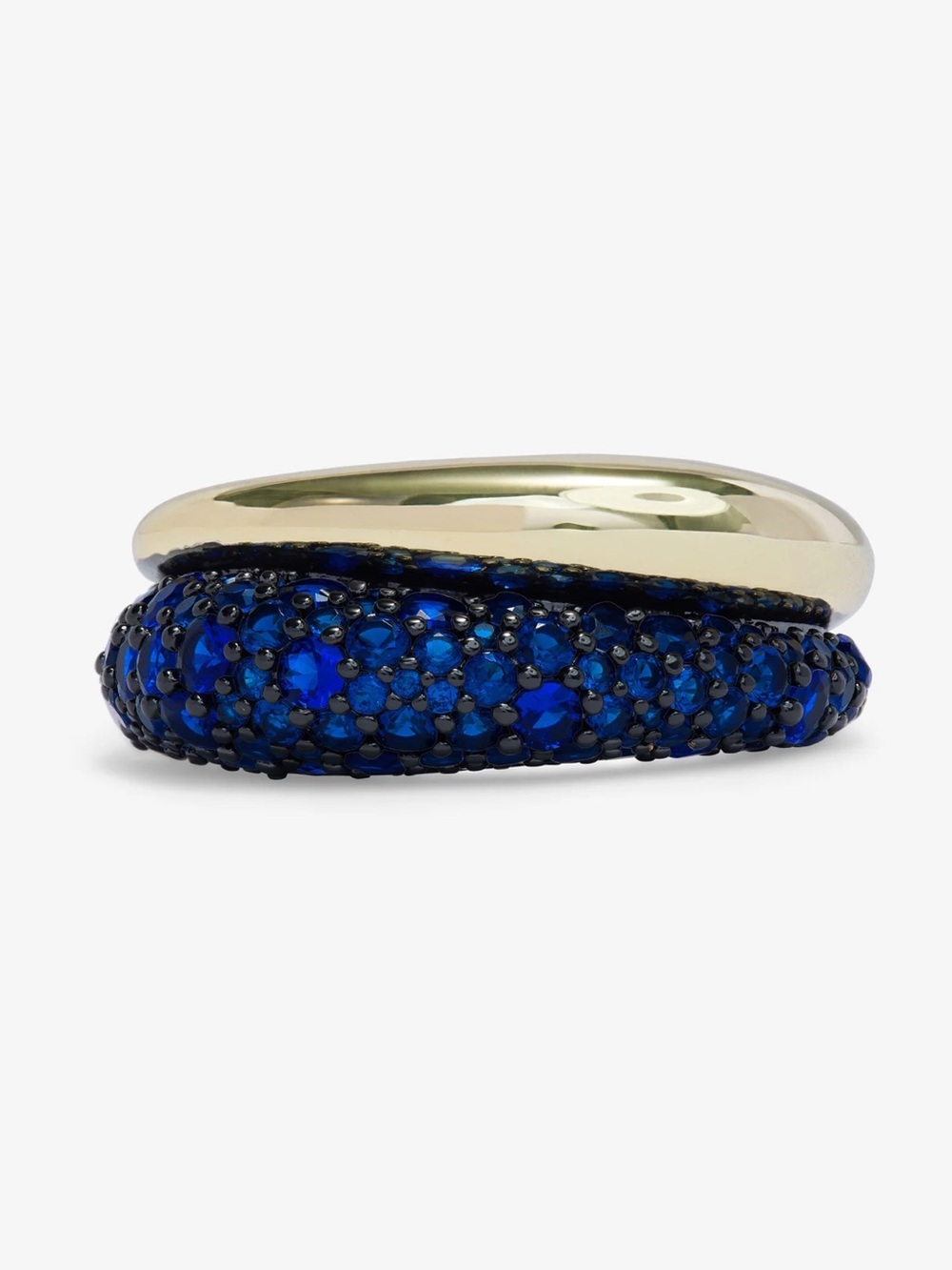 Melinda Maria Gold Tone Ring with Pavé Simulated Sapphires